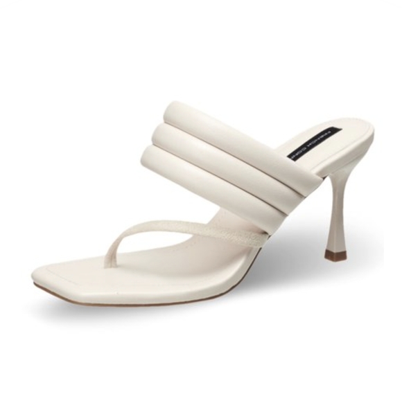 French Connection Shoes - French Connection Valerie Vegan Leather Slip On High Heel Sandals